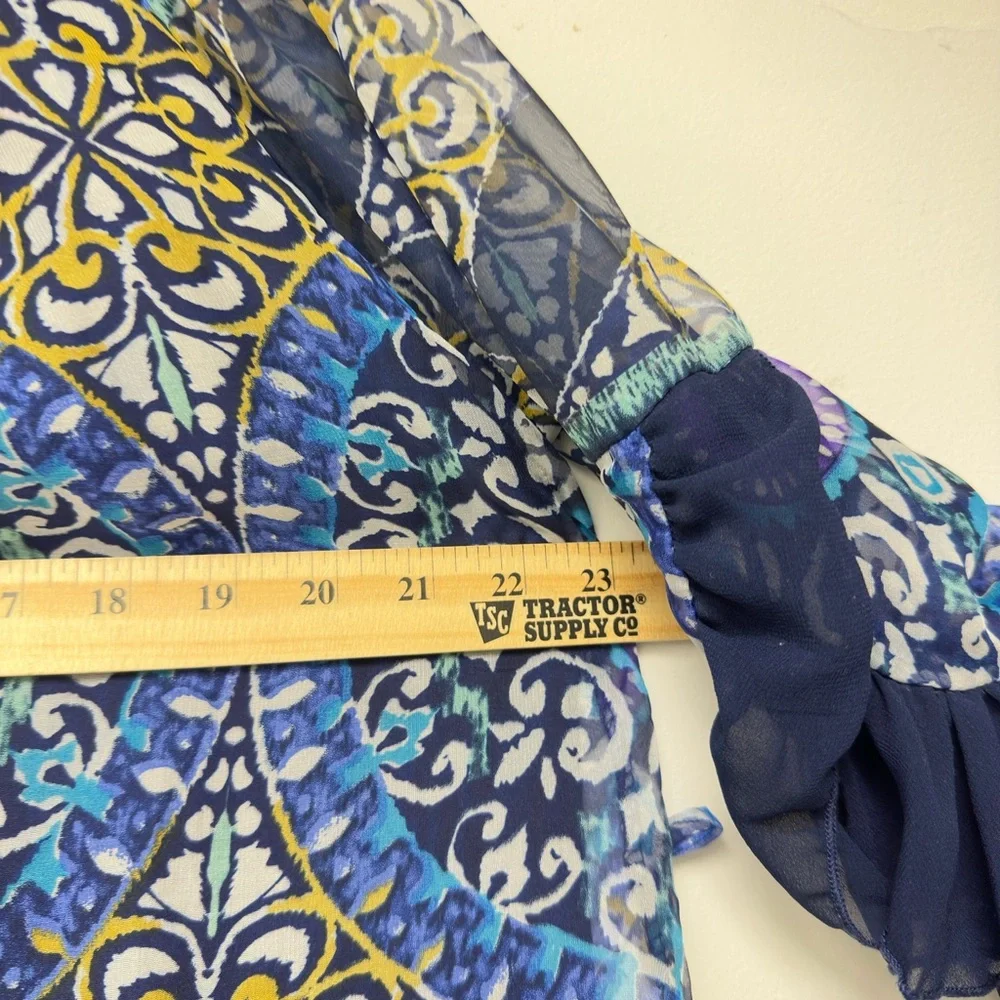 Urban Mangoz Blue Women’s‎ size L Bohemian Patterned Tunic Dress (D11)